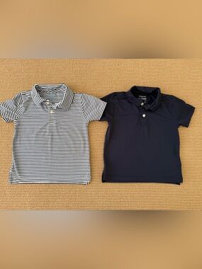 Crewcuts Navy & White Striped Active Polos (2)